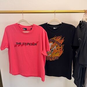 The Kooples Pink and Black Graphic Tees